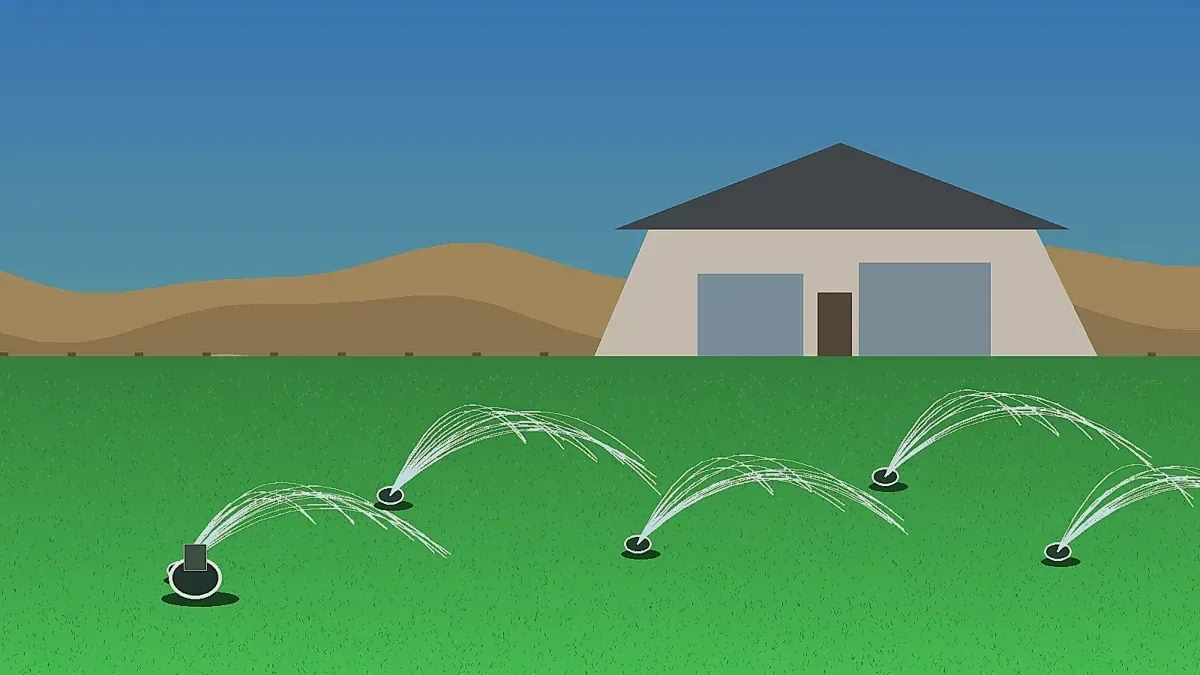 Irrigation winterization blow-out Gillette Wyoming Campbell County October fall service sprinkler Chad air compressor